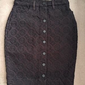 All Saints Black Embellished Pencil Skirt Knee-Length